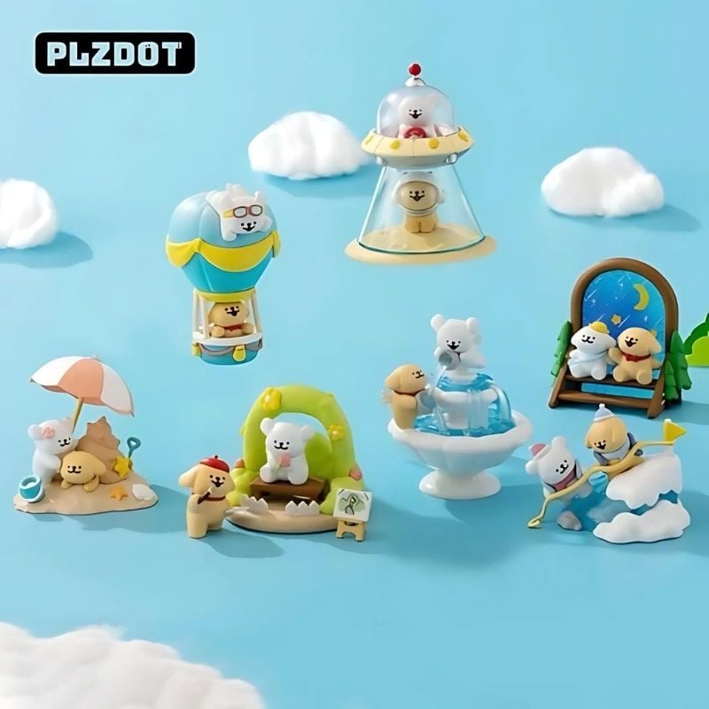 Mô hình đồ chơi Blind box Line Puppy Maltese's Travel Diary ( Nhật Ký Du Lịch ) PLZDOT