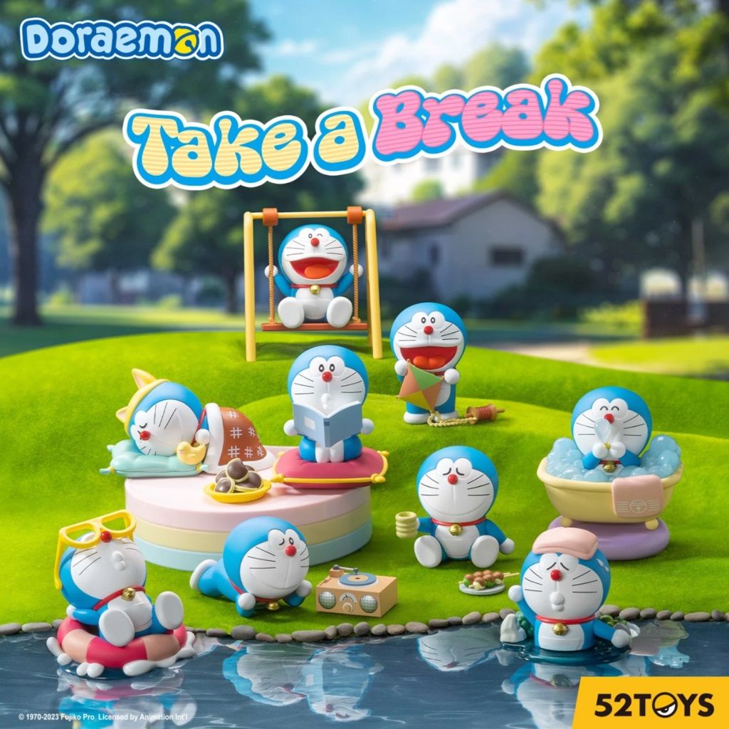 Mô hình đồ chơi Blind box Doraemon Take a Break Series (Doraemon Nghỉ Giải Lao) 52TOYS