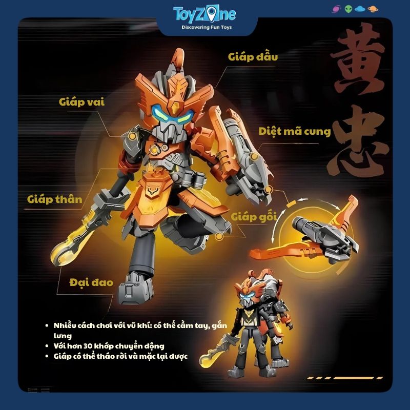 Mô hình đồ chơi Lắp ráp Hero Infinity Armor Version 19 Huang Zhong Battle Suit ( Hoàng Trung ) Model Kits BLOKEES