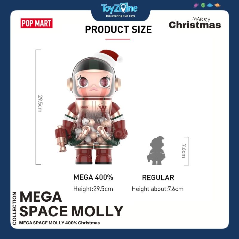 Mô hình đồ chơi Mega Space Molly 400% Christmas 2024  ( Molly Giáng Sinh 400% ) POP MART