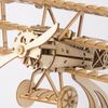  Mô hình gỗ lắp ráp 3D Bi-Plane (Máy Bay Biplane) (Wood Color) - Robotime TG301 - WP051 