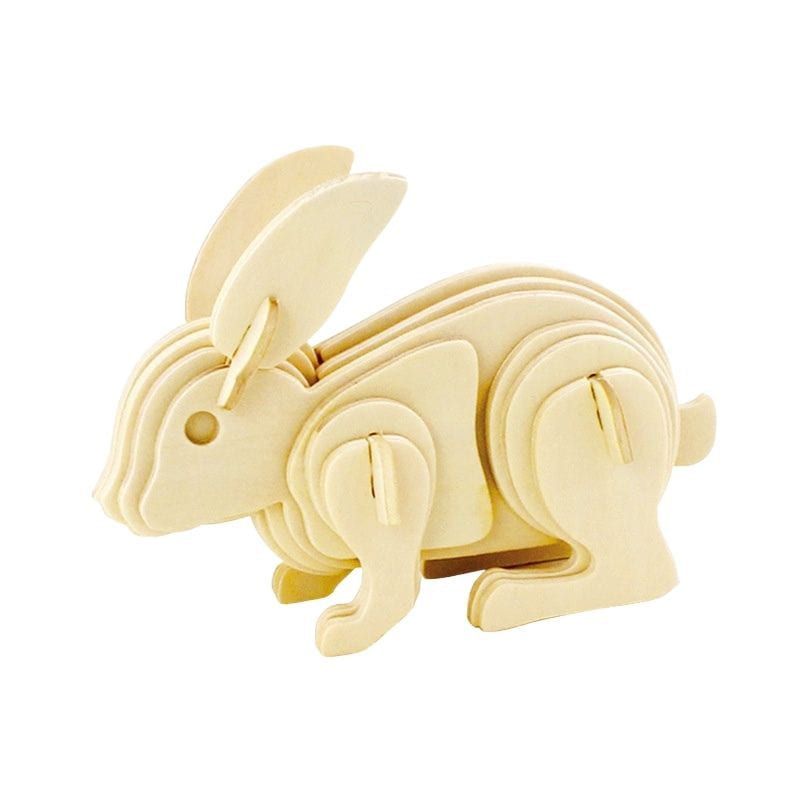  Mô hình gỗ lắp ráp 3D Rabbit (Con Thỏ) (Wood Color) - Robotime JP223 - WP088 