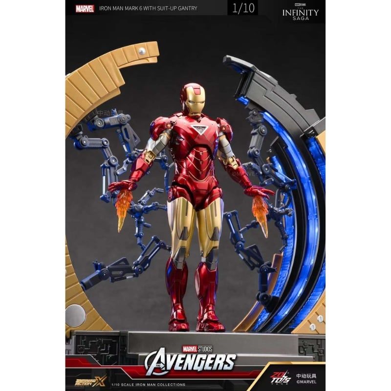 Mô hình Iron man Mark 6 with Suit up Gantry 1:10 ZDToys