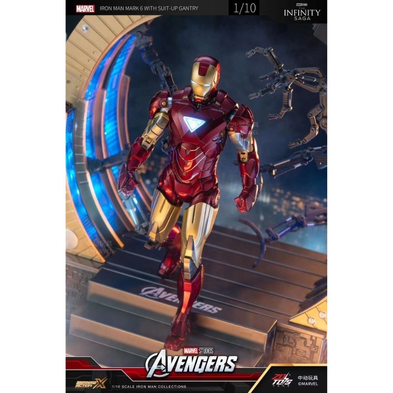 Mô hình Iron man Mark 6 with Suit up Gantry 1:10 ZDToys