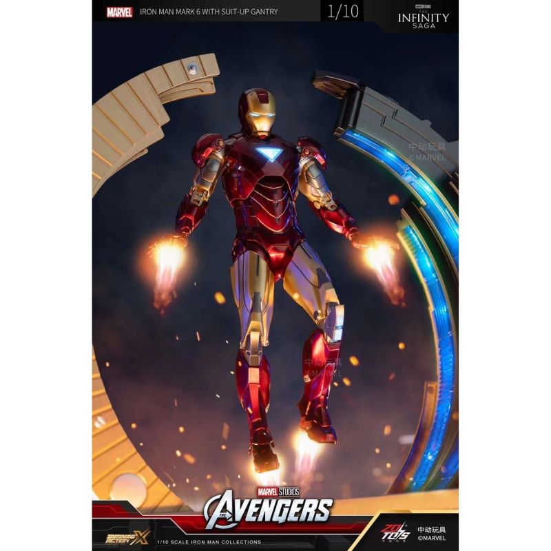 Mô hình Iron man Mark 6 with Suit up Gantry 1:10 ZDToys