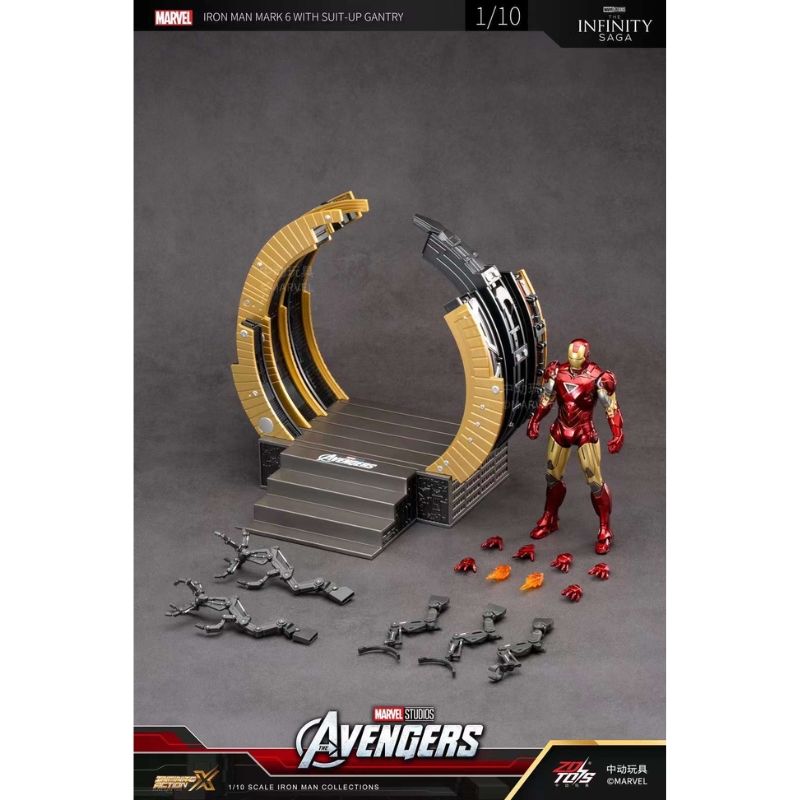 Mô hình Iron man Mark 6 with Suit up Gantry 1:10 ZDToys