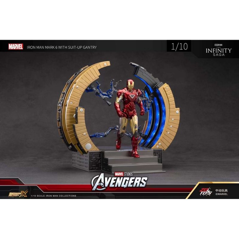 Mô hình Iron man Mark 6 with Suit up Gantry 1:10 ZDToys