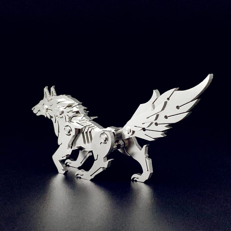 Mô hình Chó Sói lắp ráp kim loại 3D Chó Sói Wolf Steel Warcraft SW023
