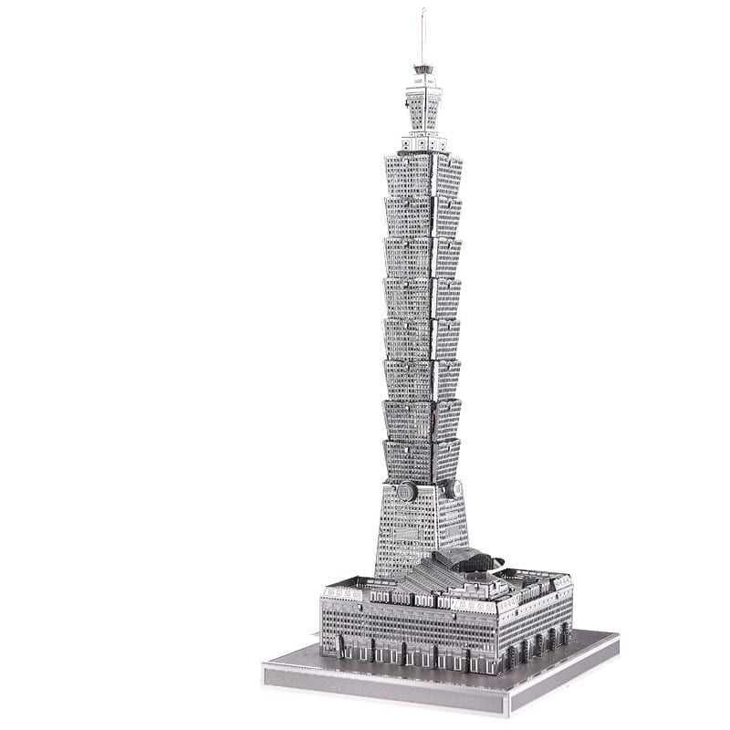  Mô hình kim loại lắp ráp 3D Taipei 101 (Đài Bắc 101) (Silver) - Metal Mosaic MP627 