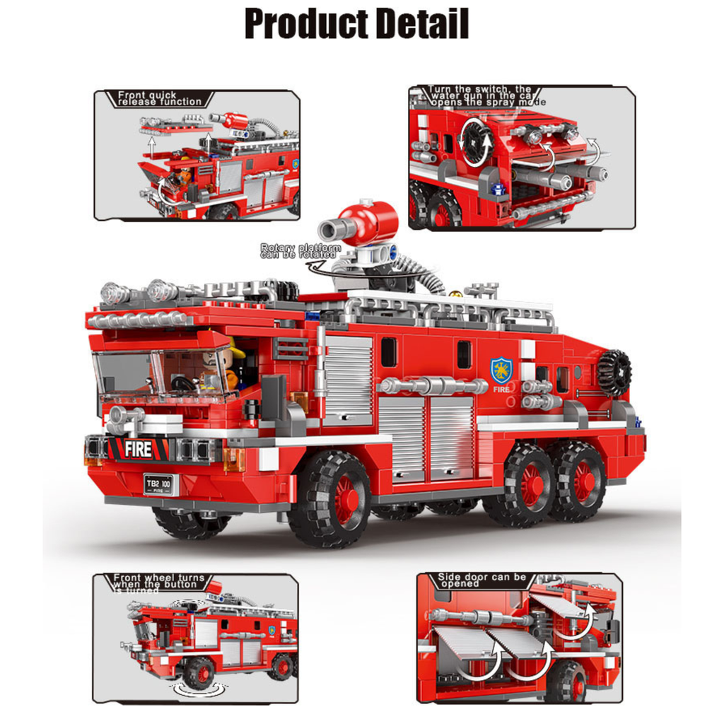 Bộ đồ chơi lắp ráp mô hình Xe Cứu Hỏa Fire Fighting XINGBAO