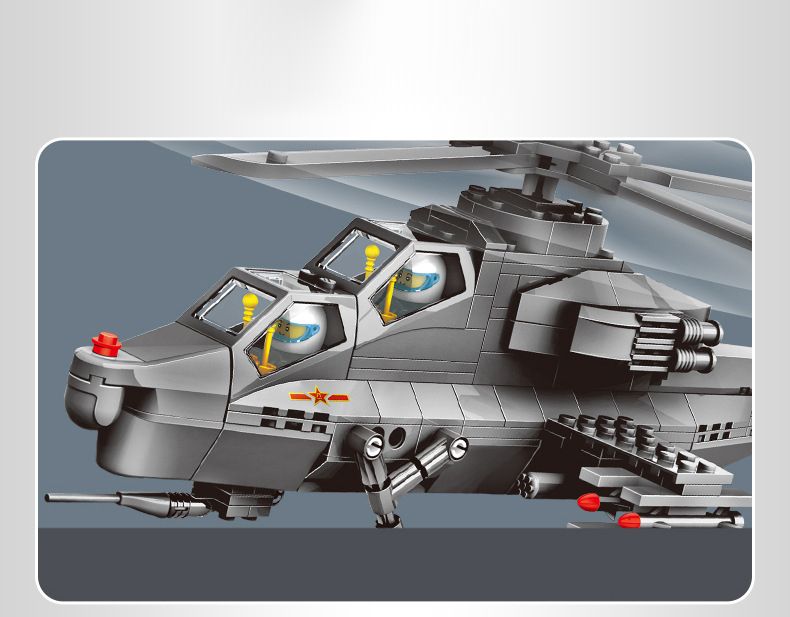  Bộ đồ chơi mô hình lắp ráp Máy bay trực thăng Thunderbolt WZ-10 Gunship Wange 