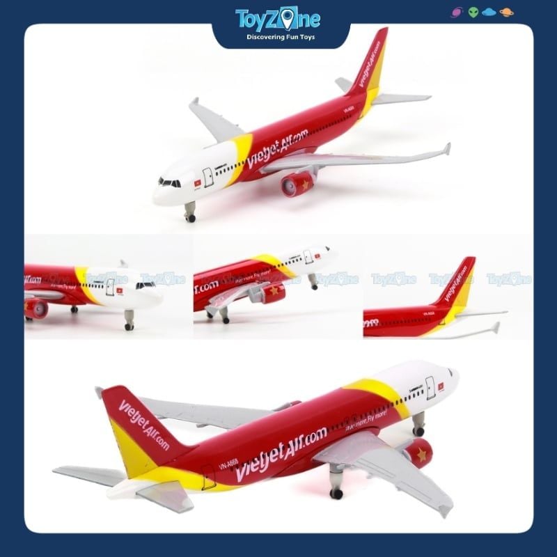 Mô hình máy bay Vietjet Air Airbus A320 20cm Everfly