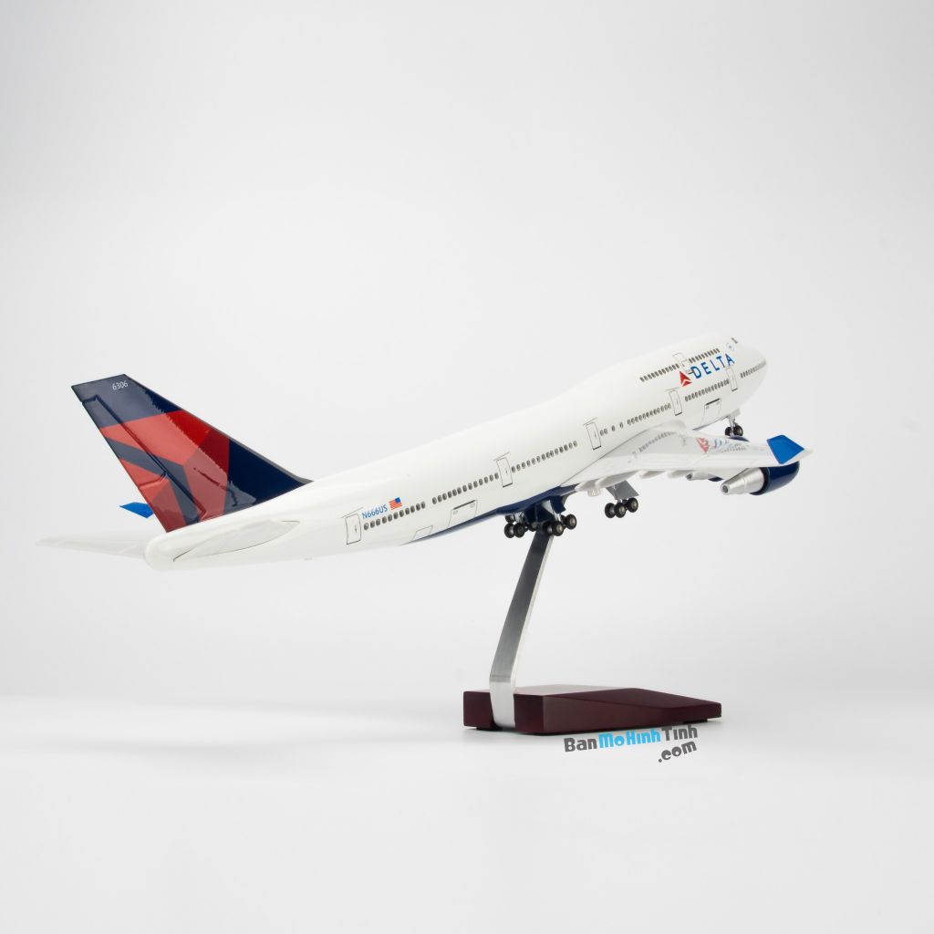 Mô hình Máy bay lắp ghép Original Striped Airbus A350 47cm Có đèn led