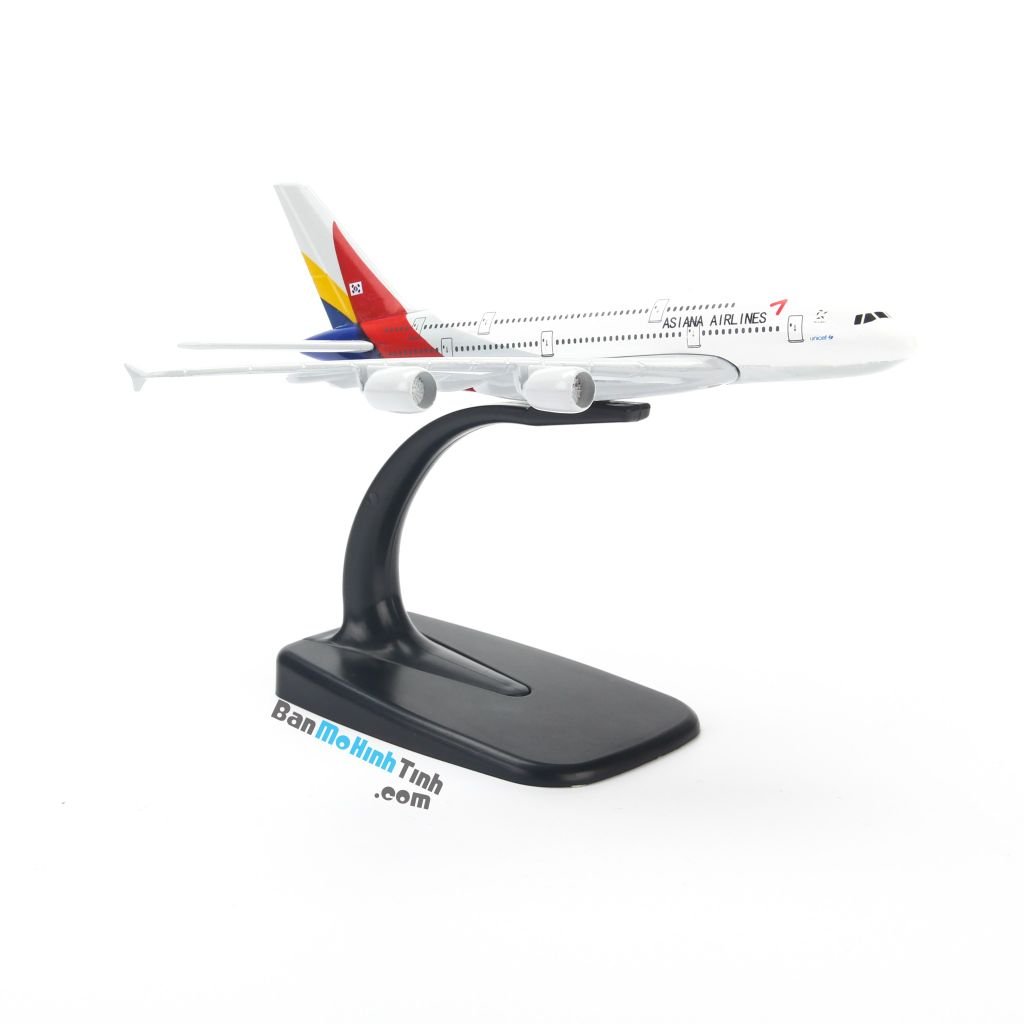 Mô hình máy bay Airbus A380 Asiana Airlines VG 52 Everfly 16cm   banmohinhtinhcom