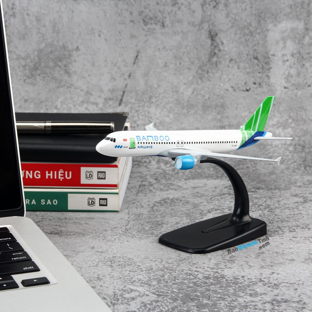 Mô hình máy bay tĩnh Bamboo Airways Airbus A320 16cm Everfly giá rẻ (11)