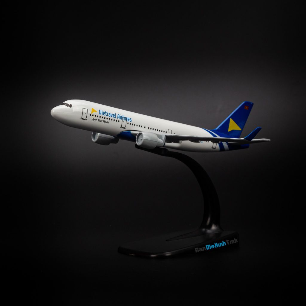 Mô hình máy bay Vietravel Airlines Airbus A321 16cm Everfly