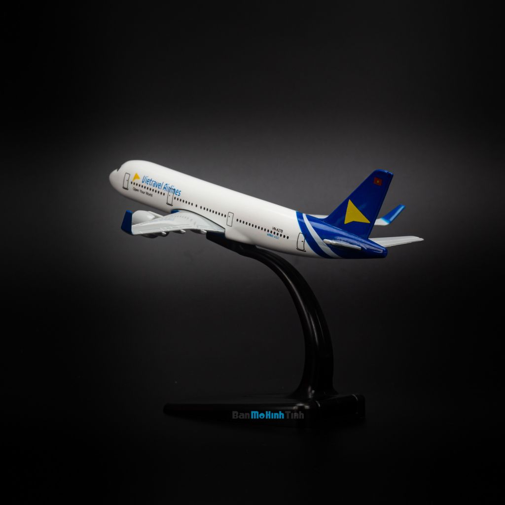 Mô hình máy bay Vietravel Airlines Airbus A321 16cm Everfly