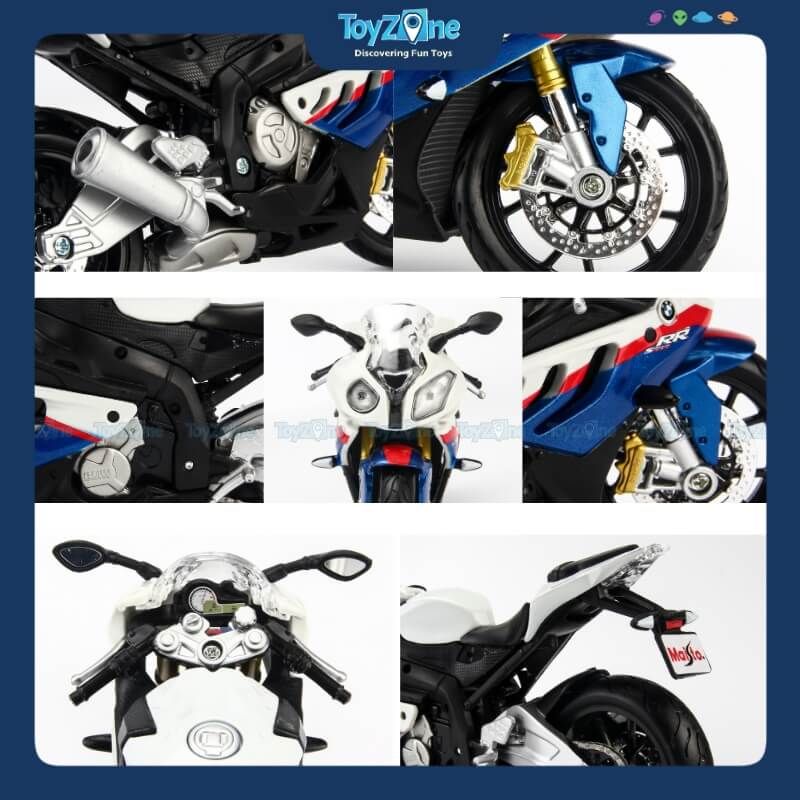 Mô hình mô tô BMW S1000RR White 1:12 Maisto