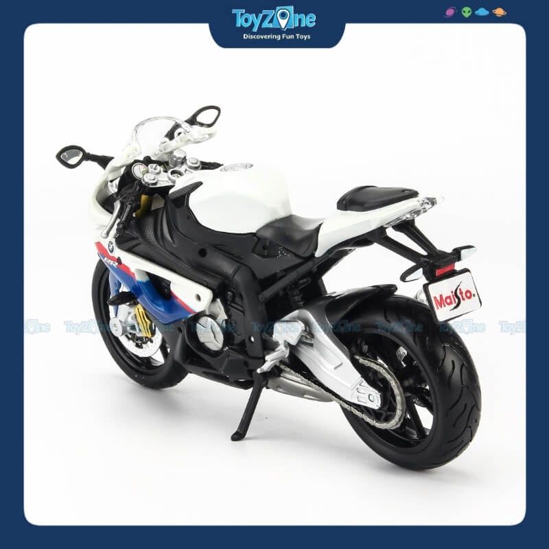 Mô hình mô tô BMW S1000RR White 1:12 Maisto