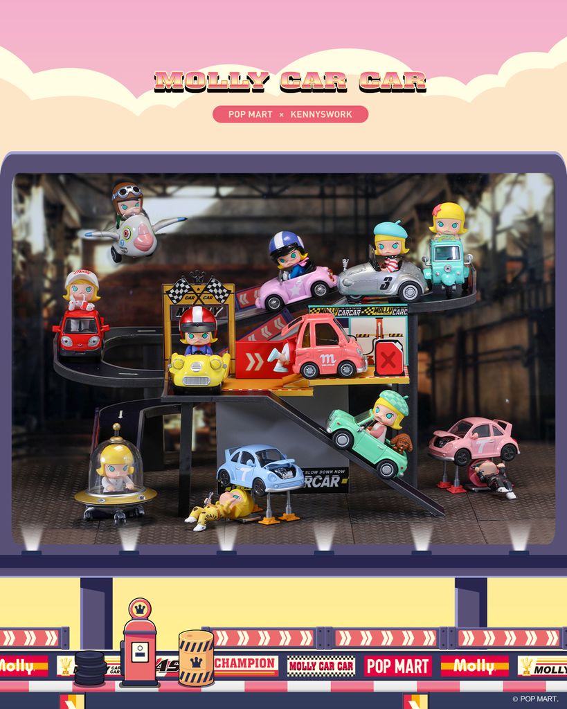 Mô hình đồ chơi Blind box Molly Car Car Series - POP MART