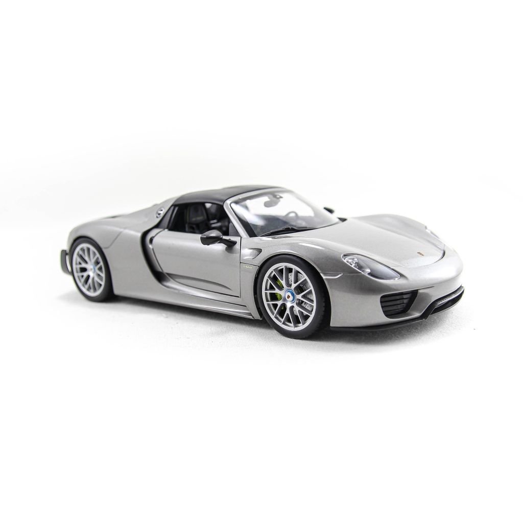  Mô hình xe Porsche 918 Spyder Grey 1:18 Welly - Bản Đua 