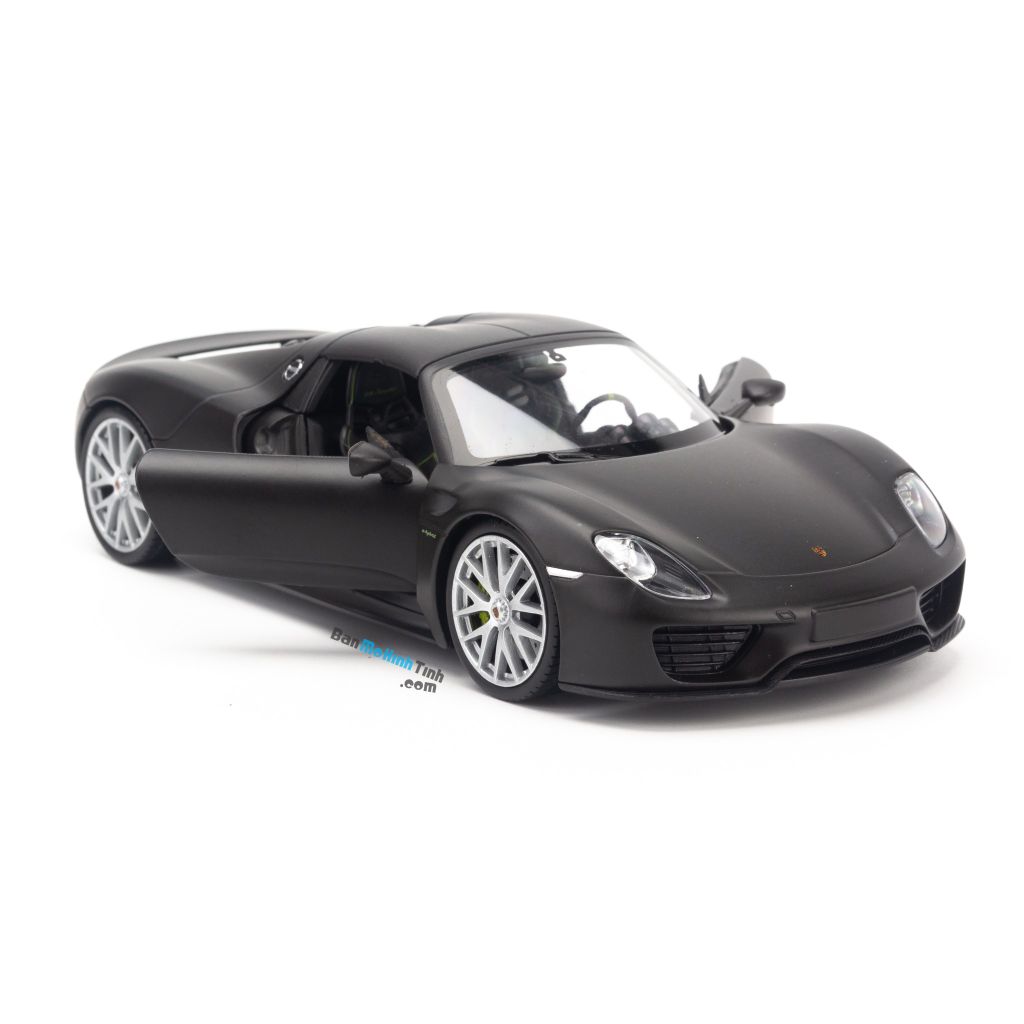 Mô hình xe Porsche 918 Spyder 1:24 Welly Matte Black (6)