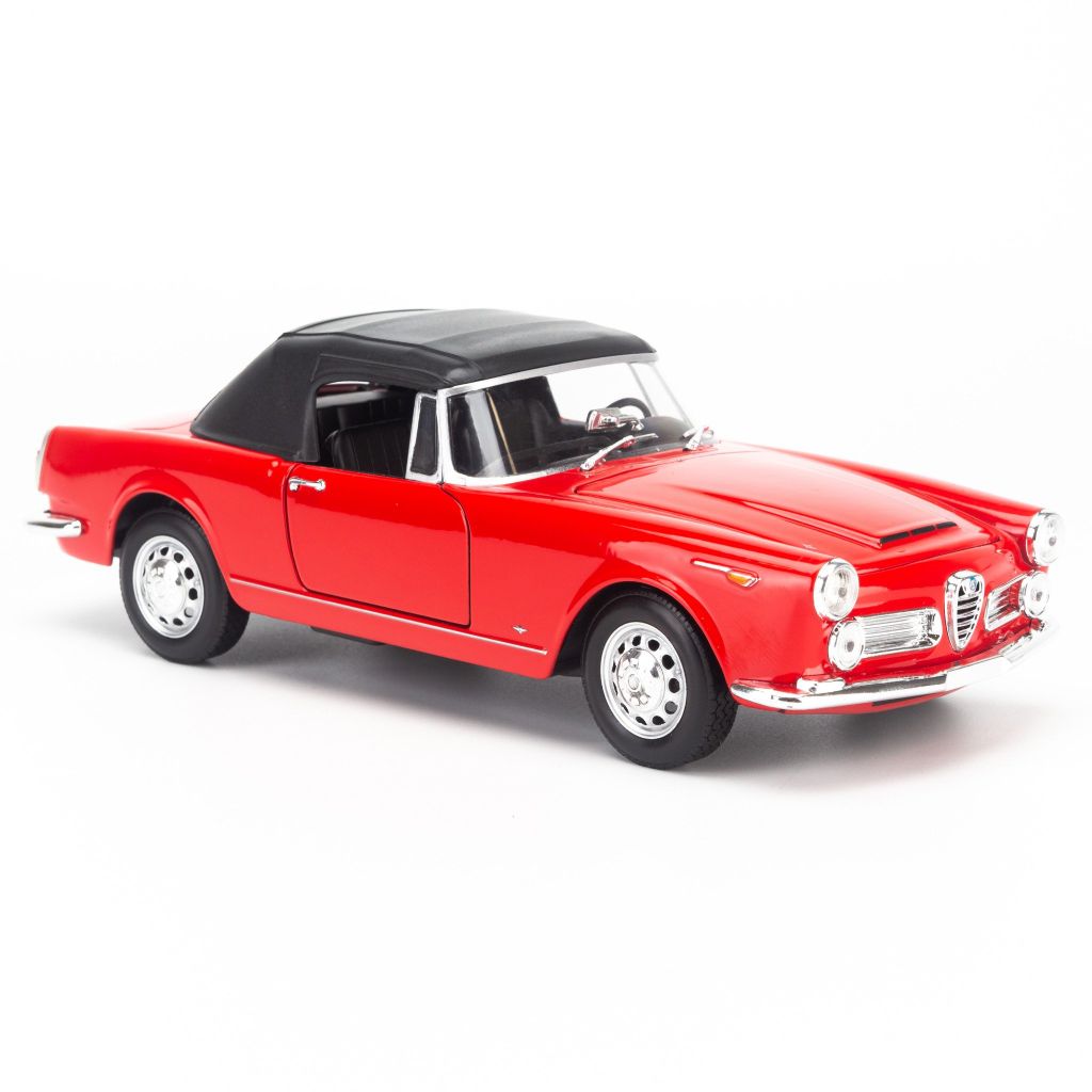  Mô hình xe Alfa Romeo Spider 2600 1960 - Soft Top 1:24 Welly Red-24003HW 