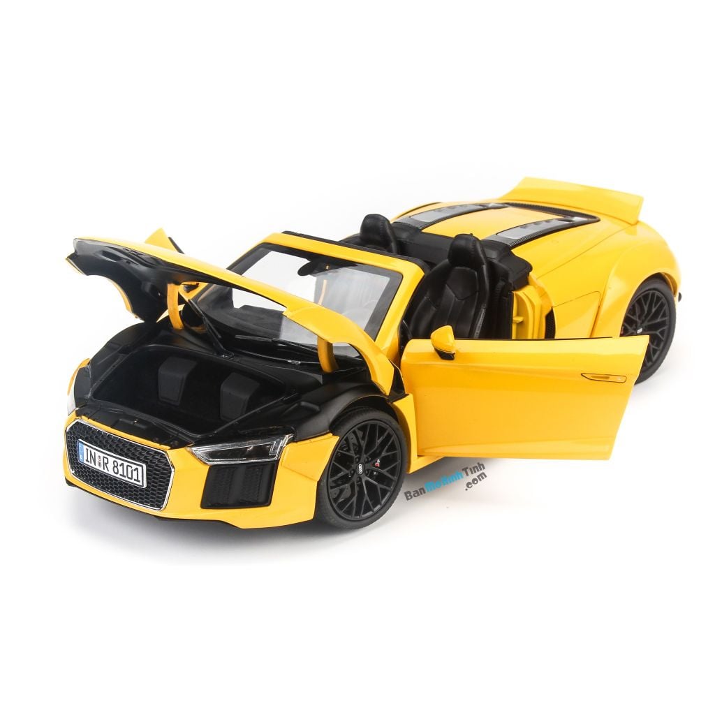 Mô hình xe Audi R8 Spyder V10 Yellow 1:18 iScale (9)