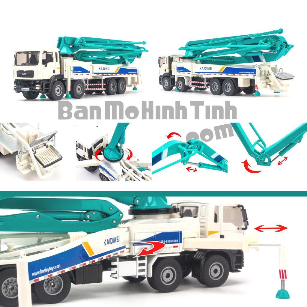 Xe bơm bê tông Junjin 47m thực tế có thể 48m 5 đoạn
