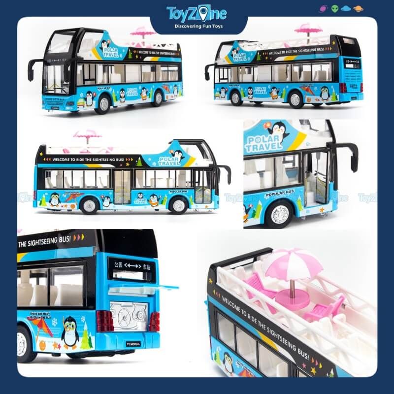 Mô hình xe buýt đồ chơi 2 tầng City Tour Ty model
