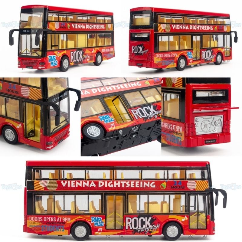 Mô hình xe buýt đồ chơi 2 tầng Ty model