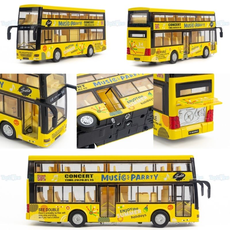 Mô hình xe buýt đồ chơi 2 tầng Ty model