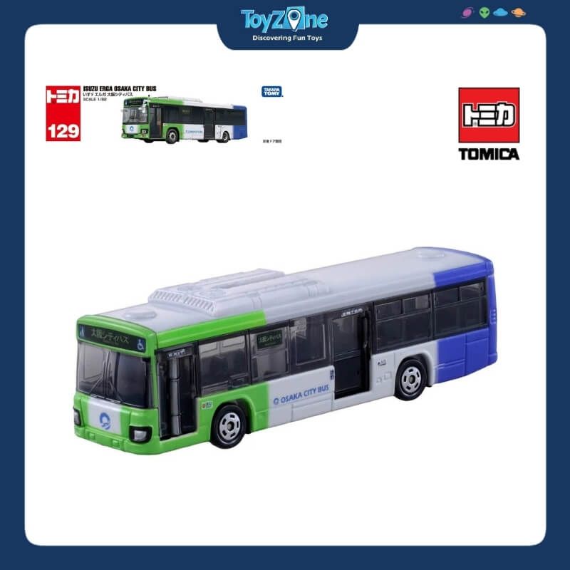 Mô hình xe buýt Isuzu Erga Osaka City Bus No.129 1:82 TOMICA LONG