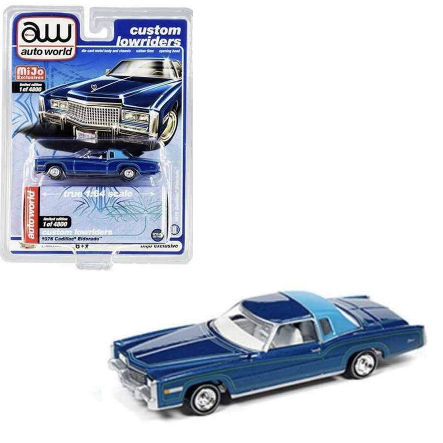 Mô hình xe Cadillac 1975 Eldorado Low Rider 1:64 Autoworld