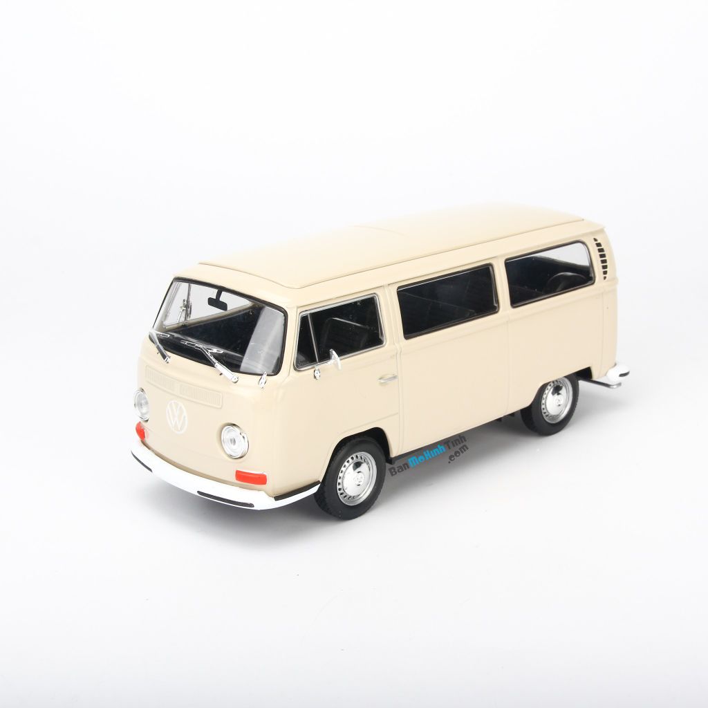 Mô hình xe cổ 1972 Volkswagen Bus T2 1:24 Welly Cream (1)