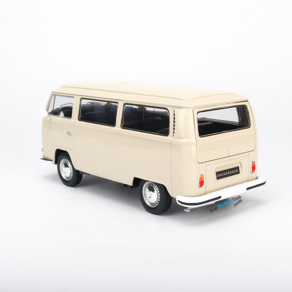 Mô hình xe cổ 1972 Volkswagen Bus T2 1:24 Welly Cream (2)