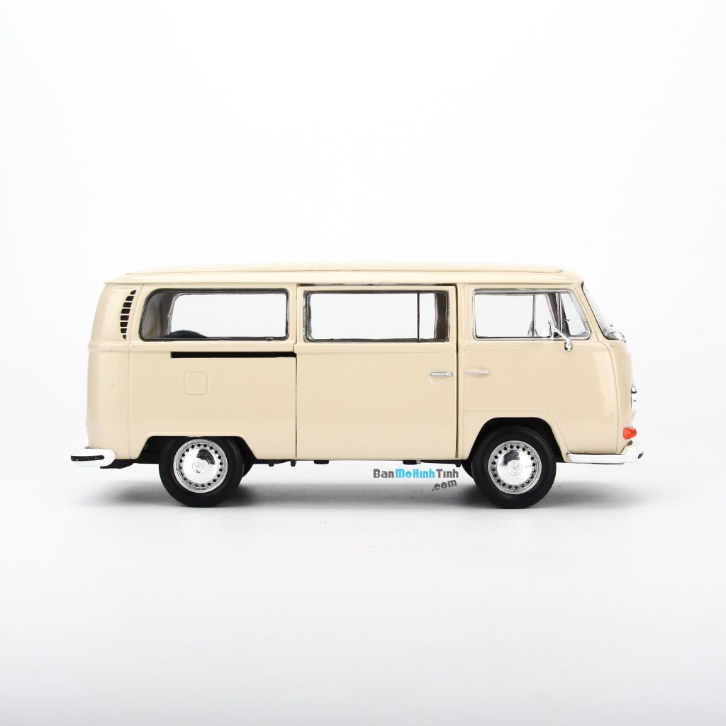 Mô hình xe cổ 1972 Volkswagen Bus T2 1:24 Welly Cream (4)