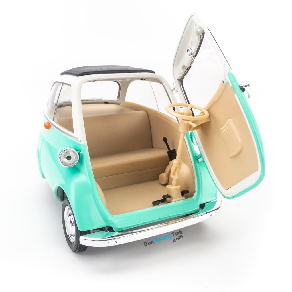Mô hình xe cổ BMW Isetta 1:18 Welly Aquamarine (3)