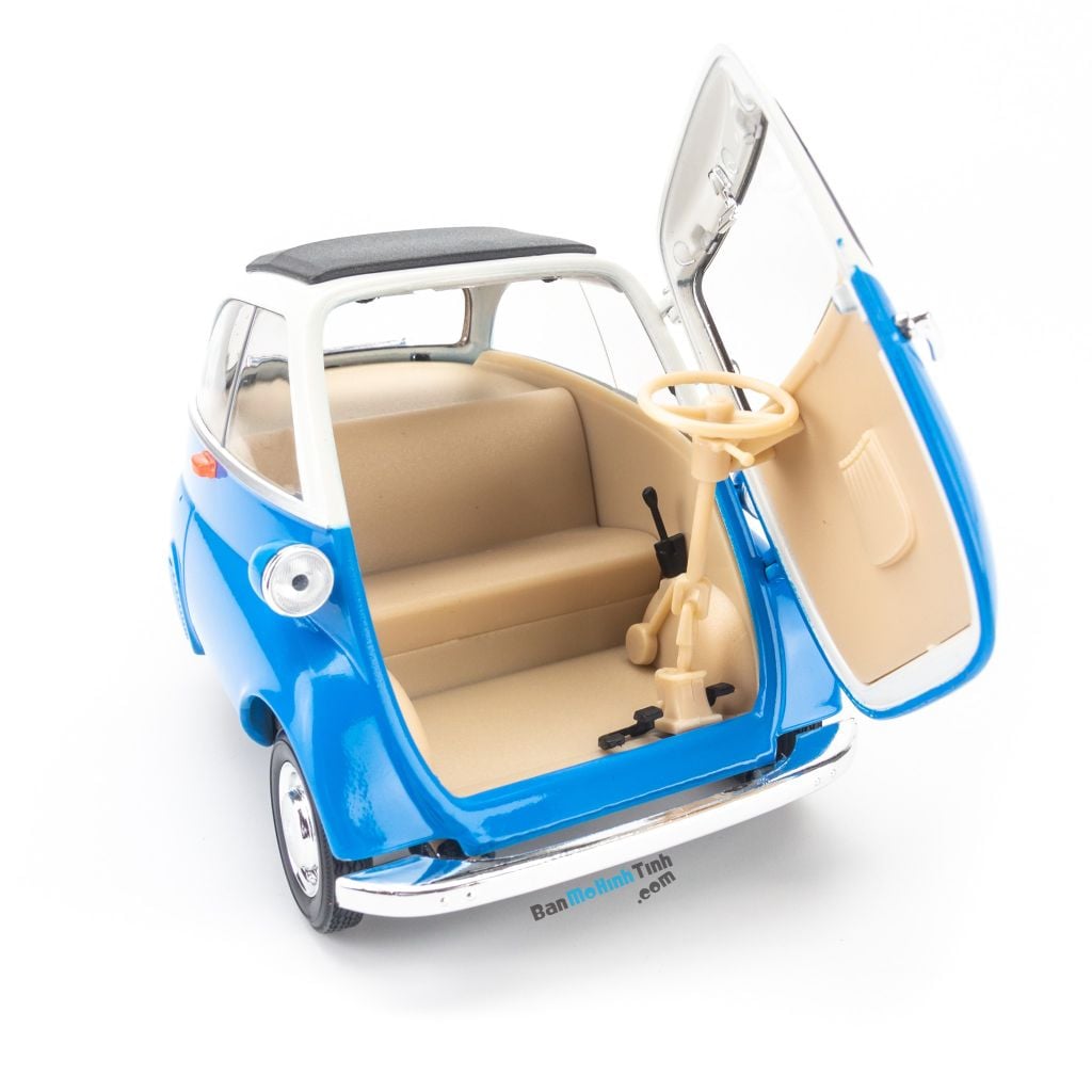 Mô hình xe cổ BMW Isetta 1:18 Welly Blue (3)