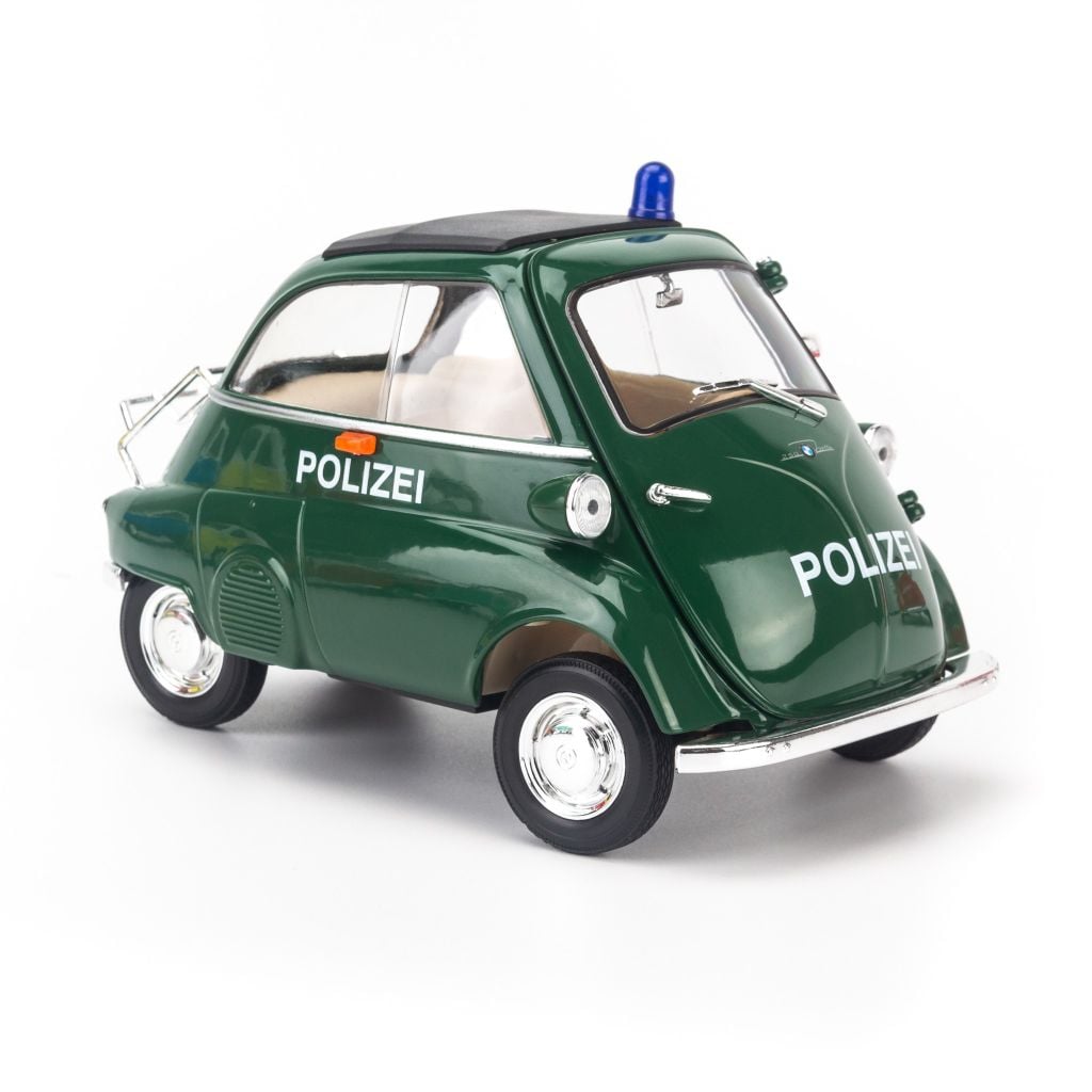 Mô hình xe cổ BMW Isetta 1:18 Welly Green Germany Police