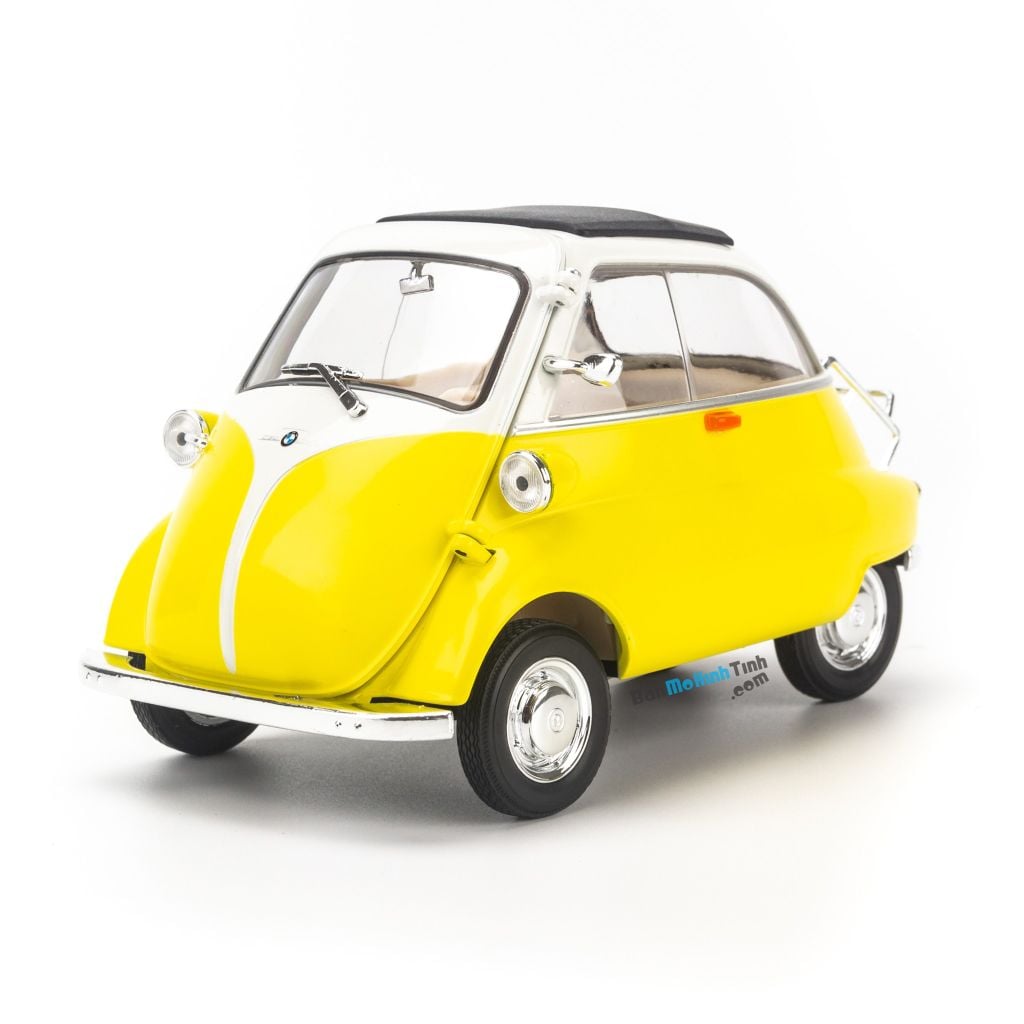 Mô hình xe cổ BMW Isetta 1:18 Welly Yellow (1)