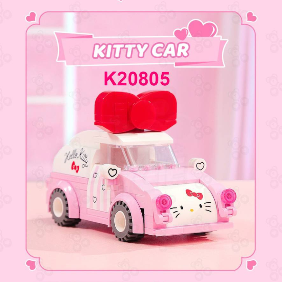  Mô hình xe đồ chơi Hello Kitty lắp ráp Keeppley 