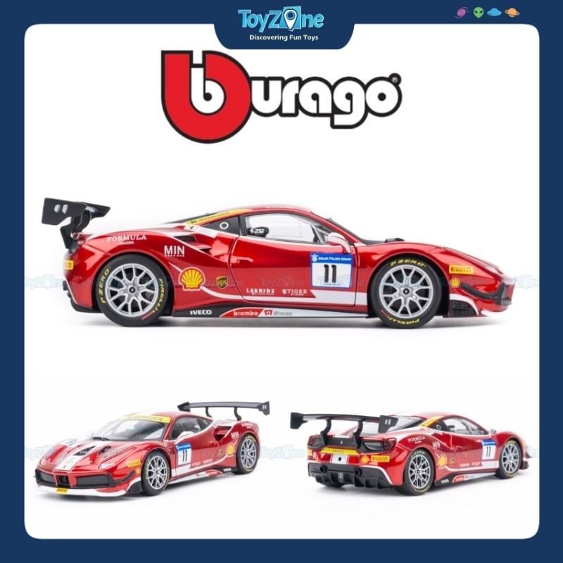 Mô hình xe Ferrari 488 Challenge Formula Racing 2017 1:24 BBURAGO