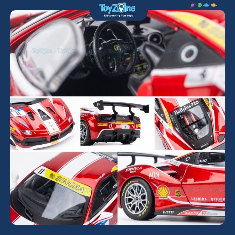 Mô hình xe Ferrari 488 Challenge Formula Racing 2017 1:24 BBURAGO