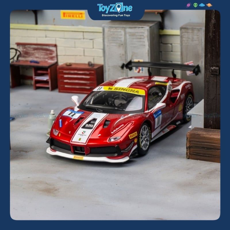 Mô hình xe Ferrari 488 Challenge Formula Racing 2017 1:24 BBURAGO