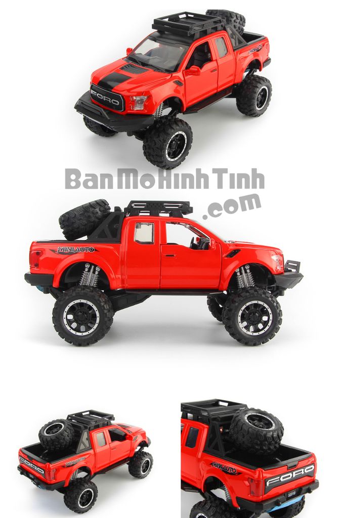 Mô hình xe Ford F-150 Raptor Off-Road Kings 2017 1:32 Miniauto Red (3)