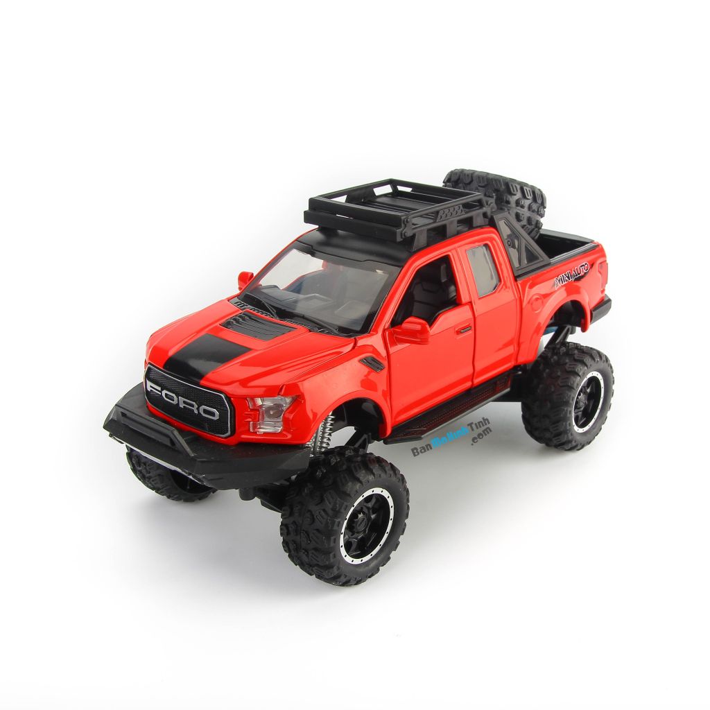 Mô hình xe Ford F-150 Raptor Off-Road Kings 2017 1:32 Miniauto Red (1)