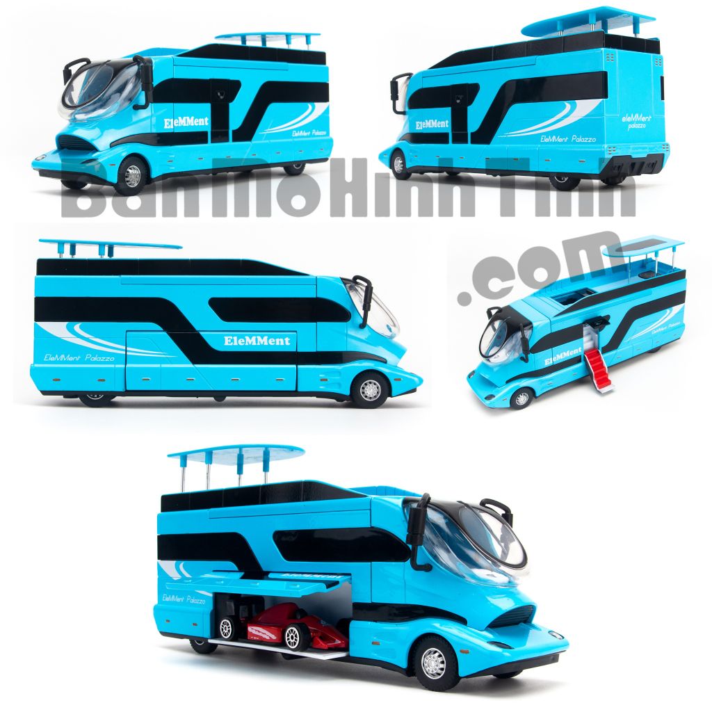 Mô hình xe khách hạng sang chở xe đua Kaiwei Set A