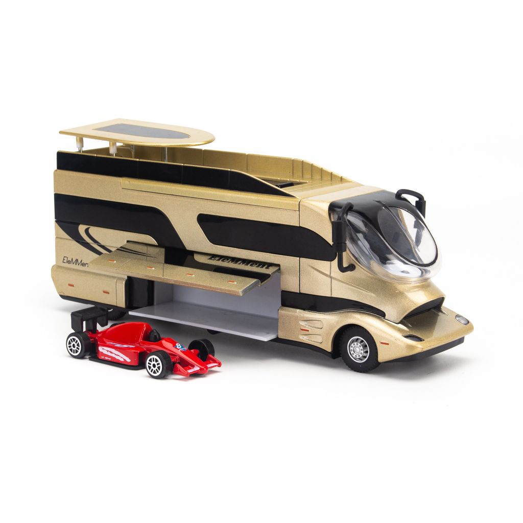 Mô hình xe khách hạng sang chở xe đua Kaiwei Set A