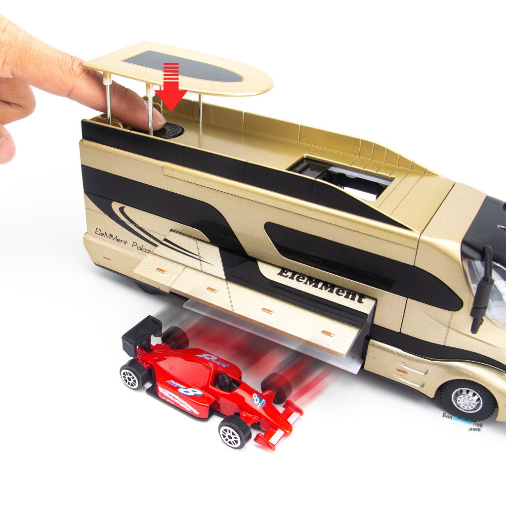 Mô hình xe khách hạng sang chở xe đua Kaiwei Set A